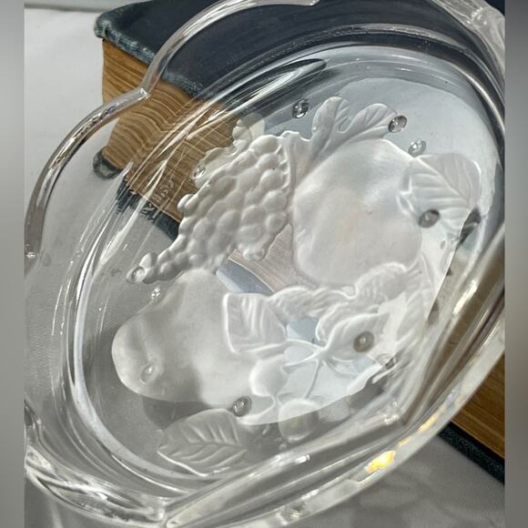 6 Vintage Val St Lambert Glass Coasters Brussels‎ Pattern Intaglio Belgium 3.5" - Picture 7 of 9